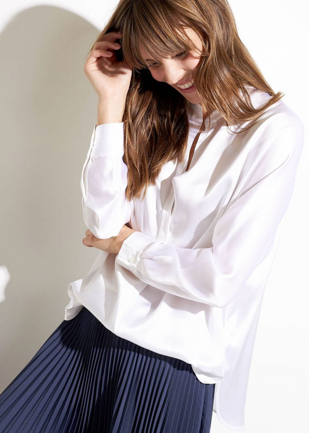Vince Band Collar Blouse