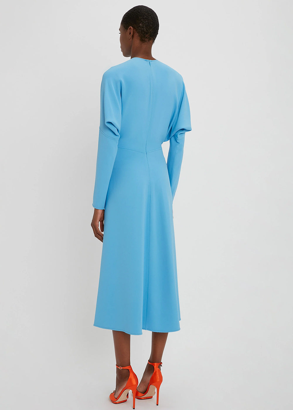 Victoria Beckham Dolman Sky Blue Midi Dress