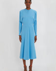 Victoria Beckham Dolman Sky Blue Midi Dress