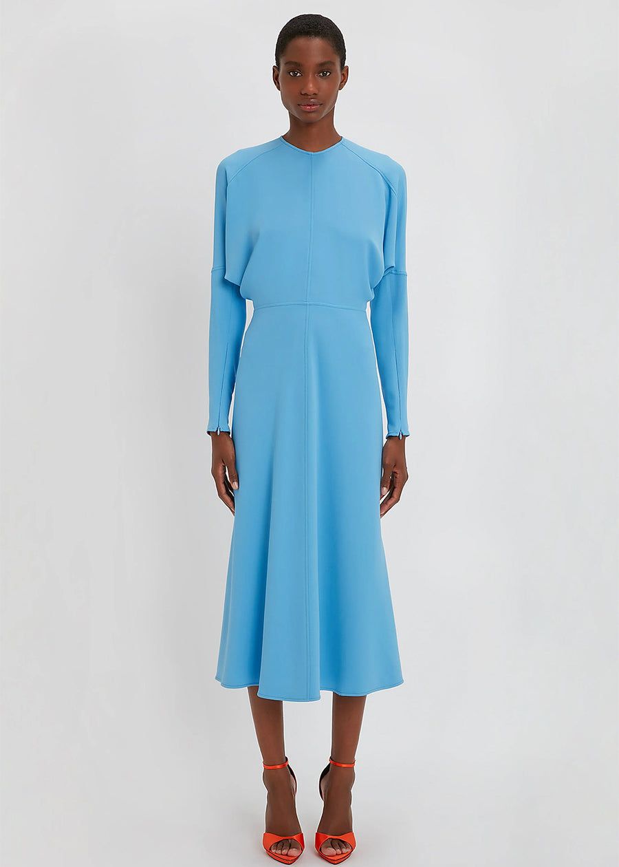 Victoria Beckham Dolman Sky Blue Midi Dress – adorno limited Victoria Beckham Dolman Sky Blue Midi Dress – adorno limited