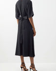 Victoria Beckham Lace Detail Short Sleeve Midi Dress