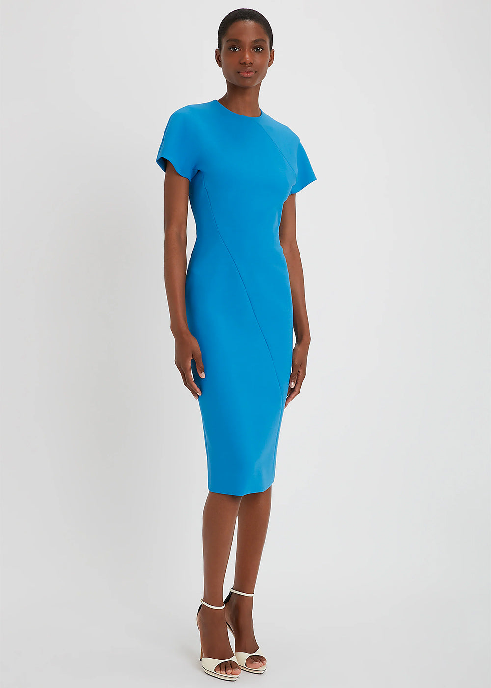 Victoria Beckham Spiral Seam T-Shirt Fitted Dress