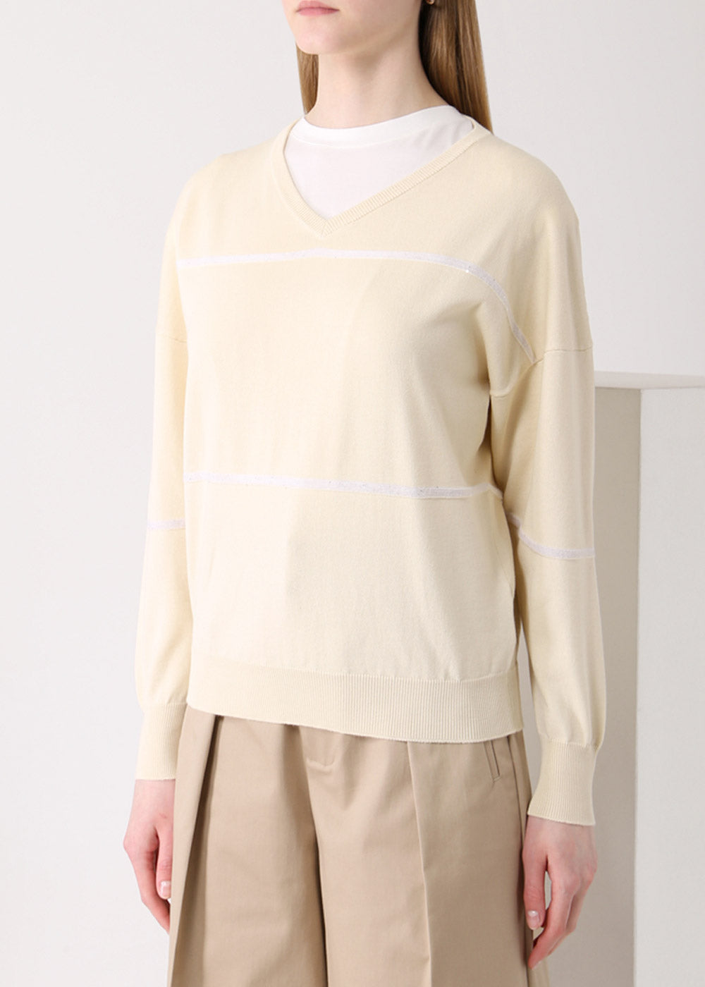 Lorena L/S V Neck Top