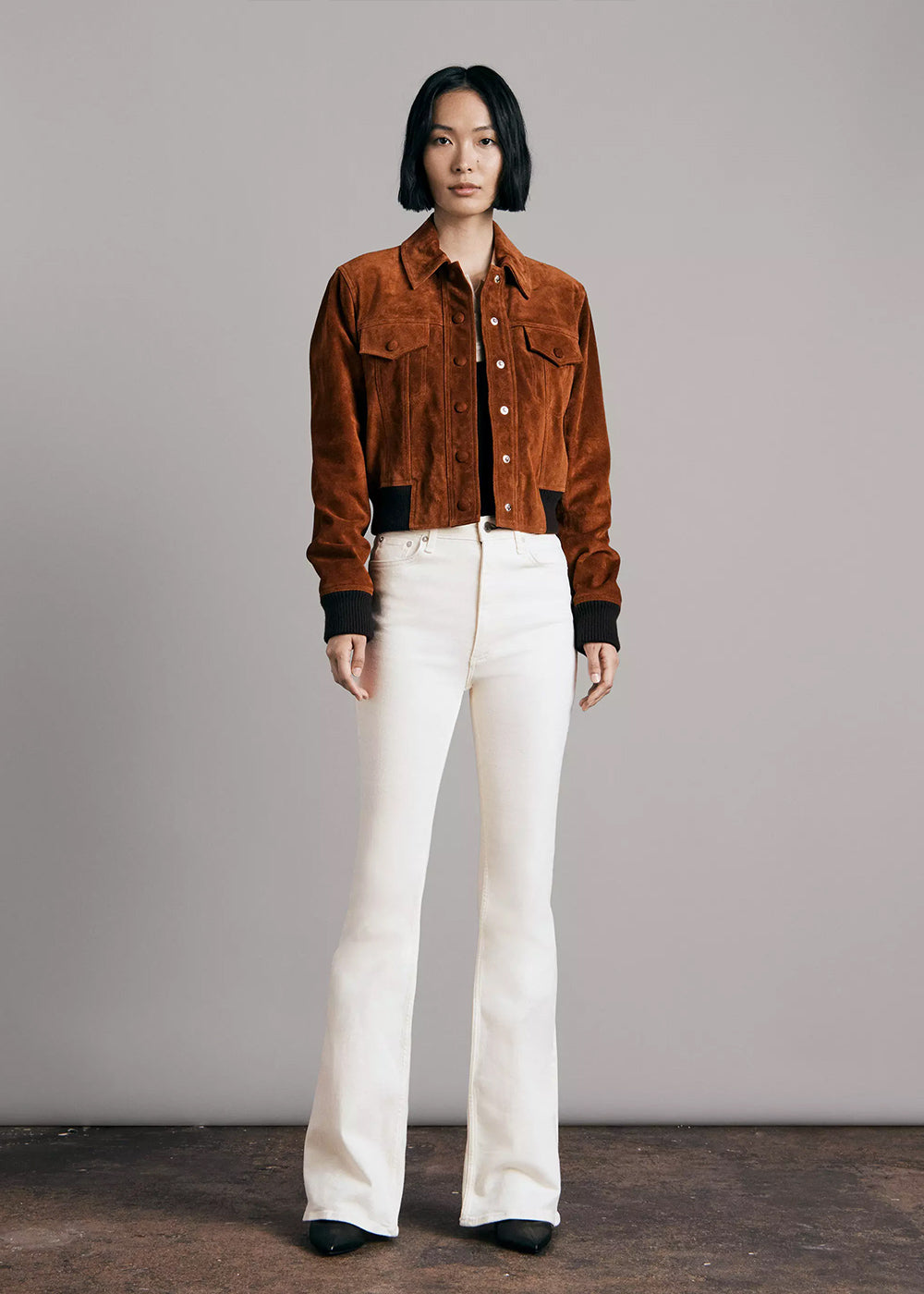 Rag & Bone Ecru Casey High-Rise Flare