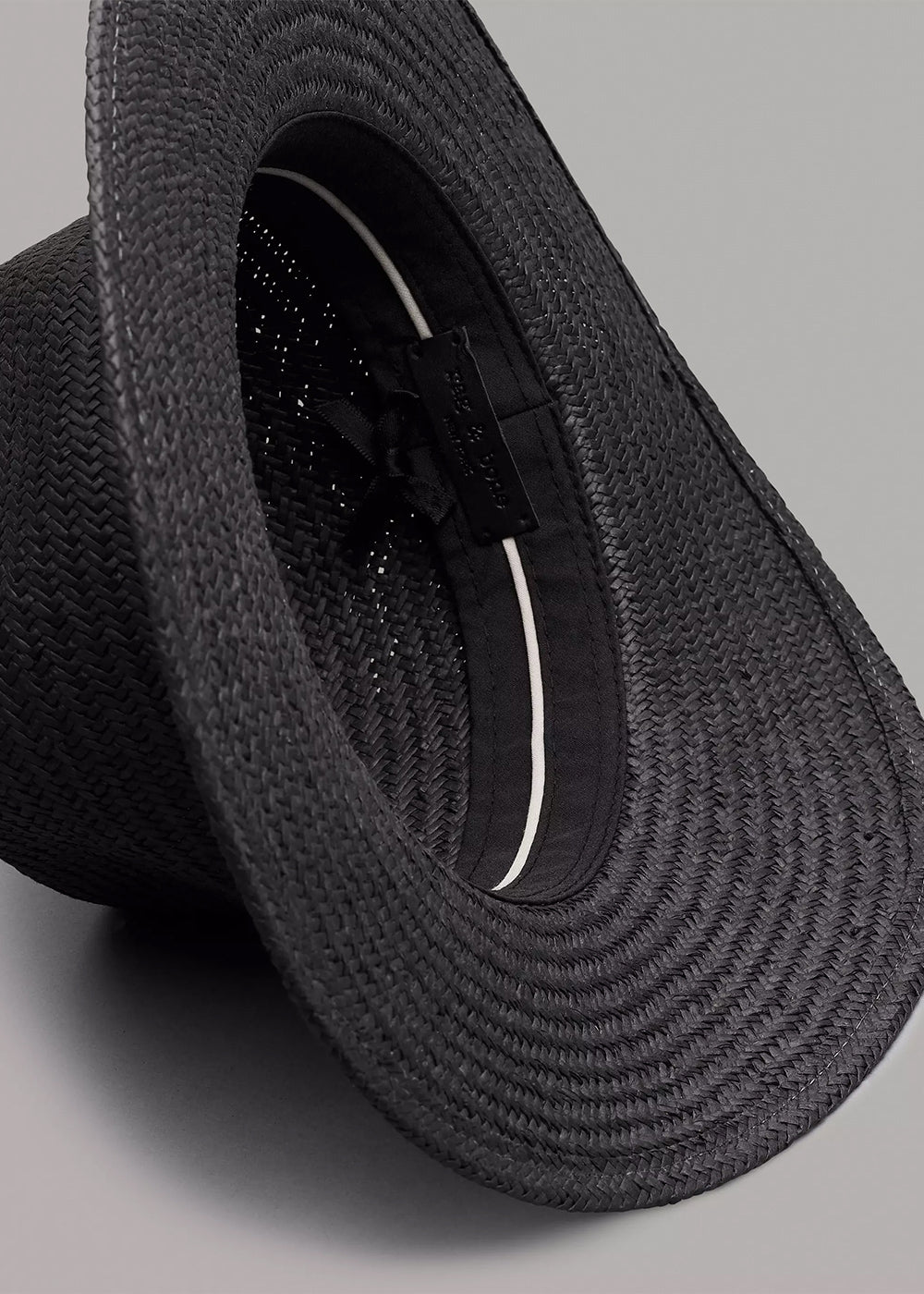 Rag & Bone Black Packable Straw Fedora