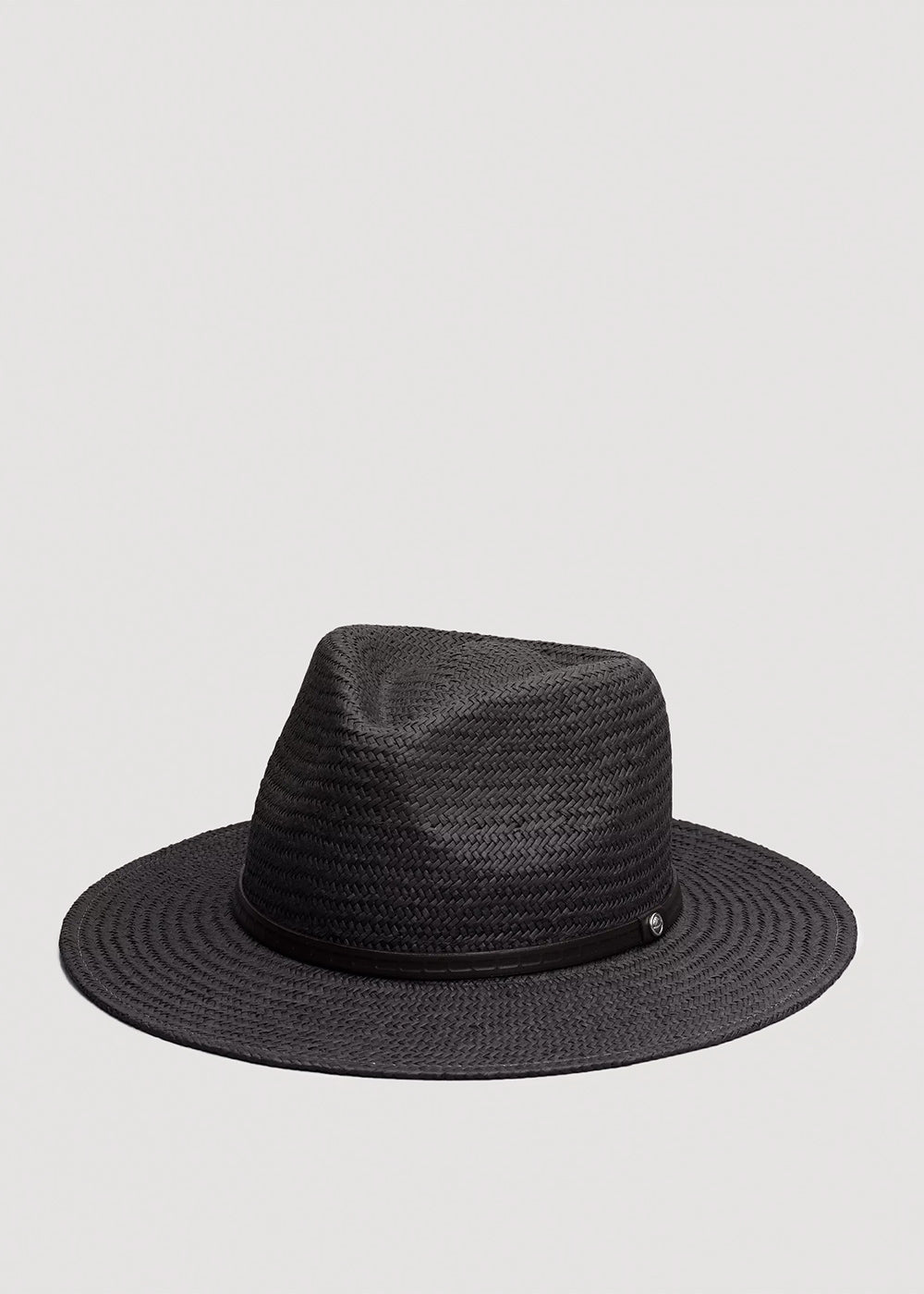 Rag & Bone Black Packable Straw Fedora