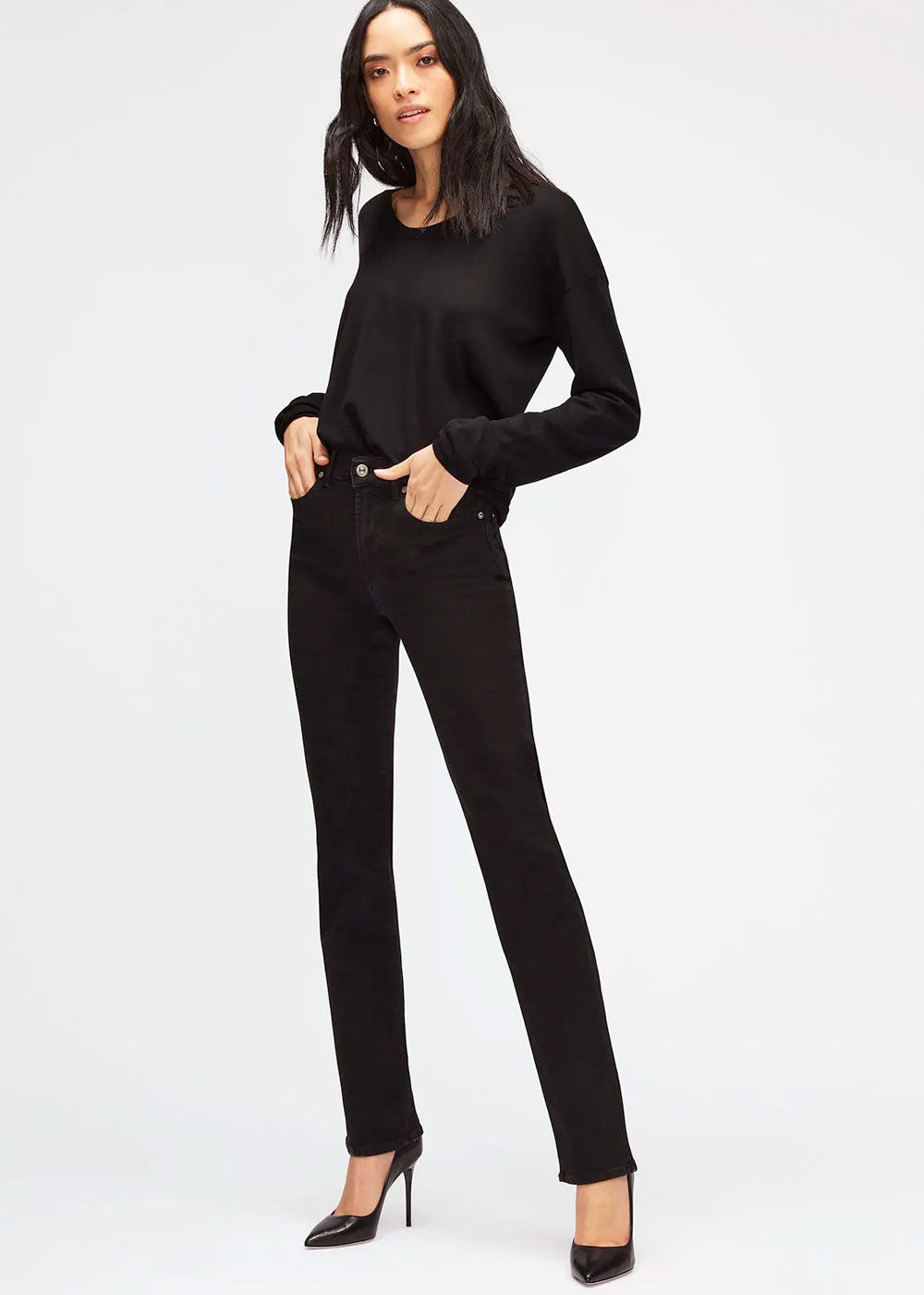 7 For All Mankind Straight Blair Rinsed Black