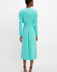 Victoria Beckham Turquoise Dolman Midi Dress