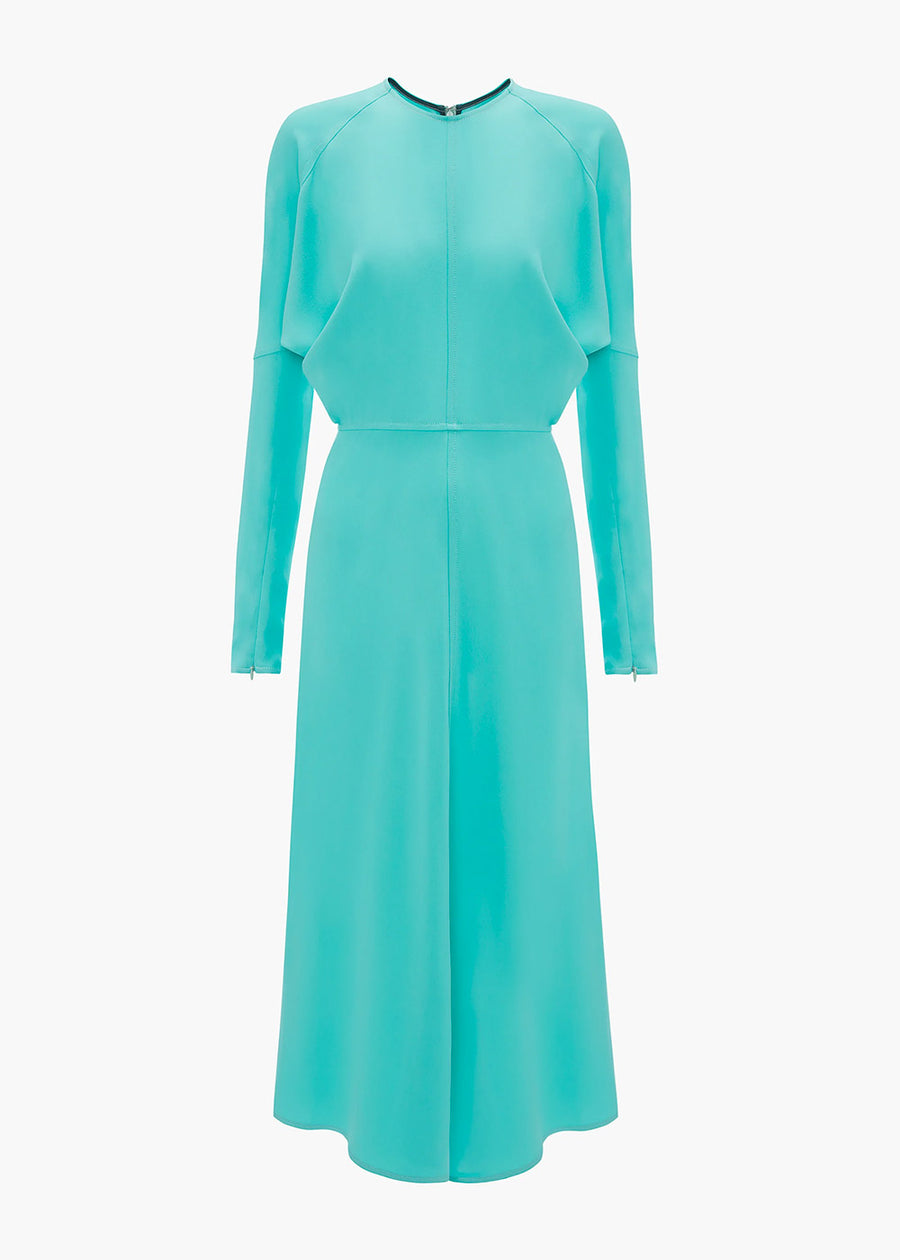 Victoria Beckham Turquoise Dolman Midi Dress