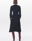 Victoria Beckham Pointelle Blouson Sleeve Dress