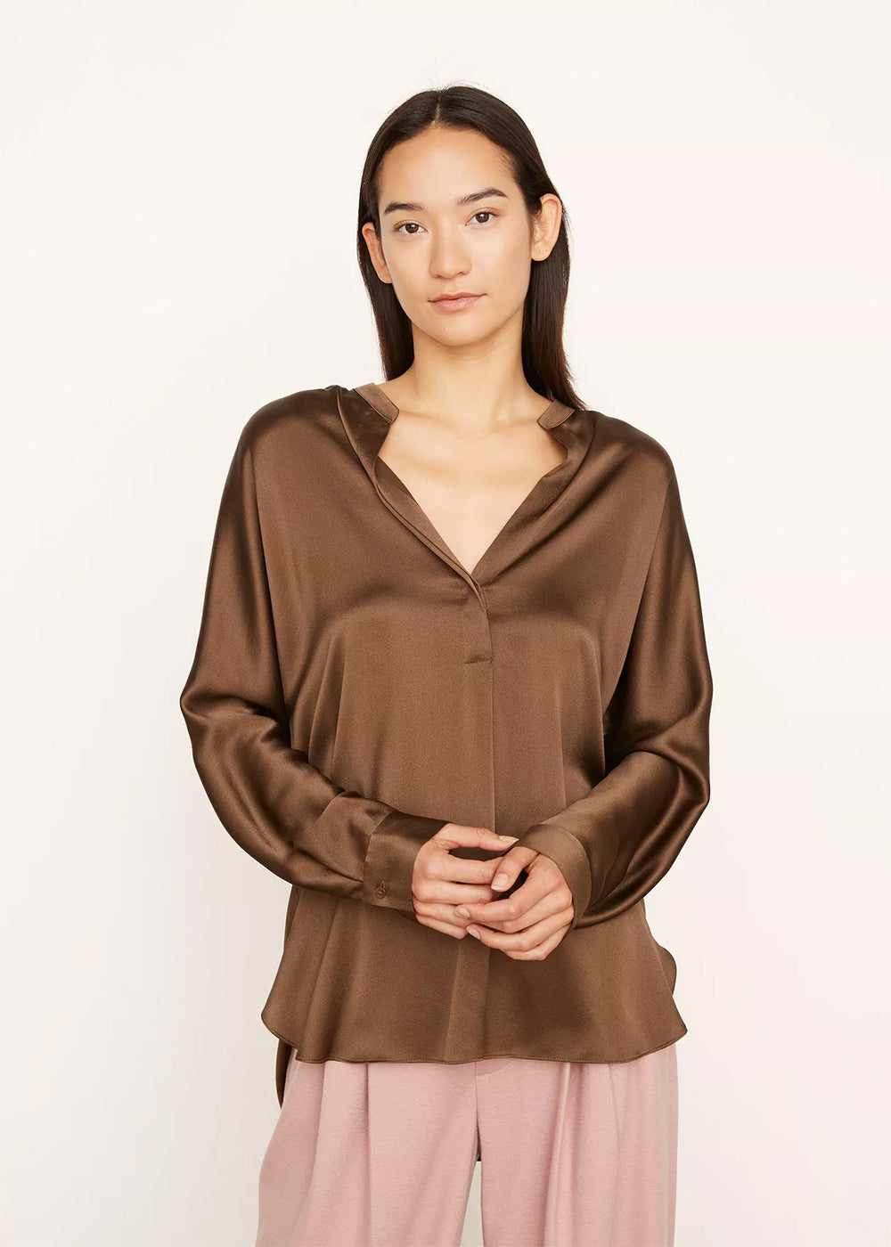 Vince Band Collar Blouse