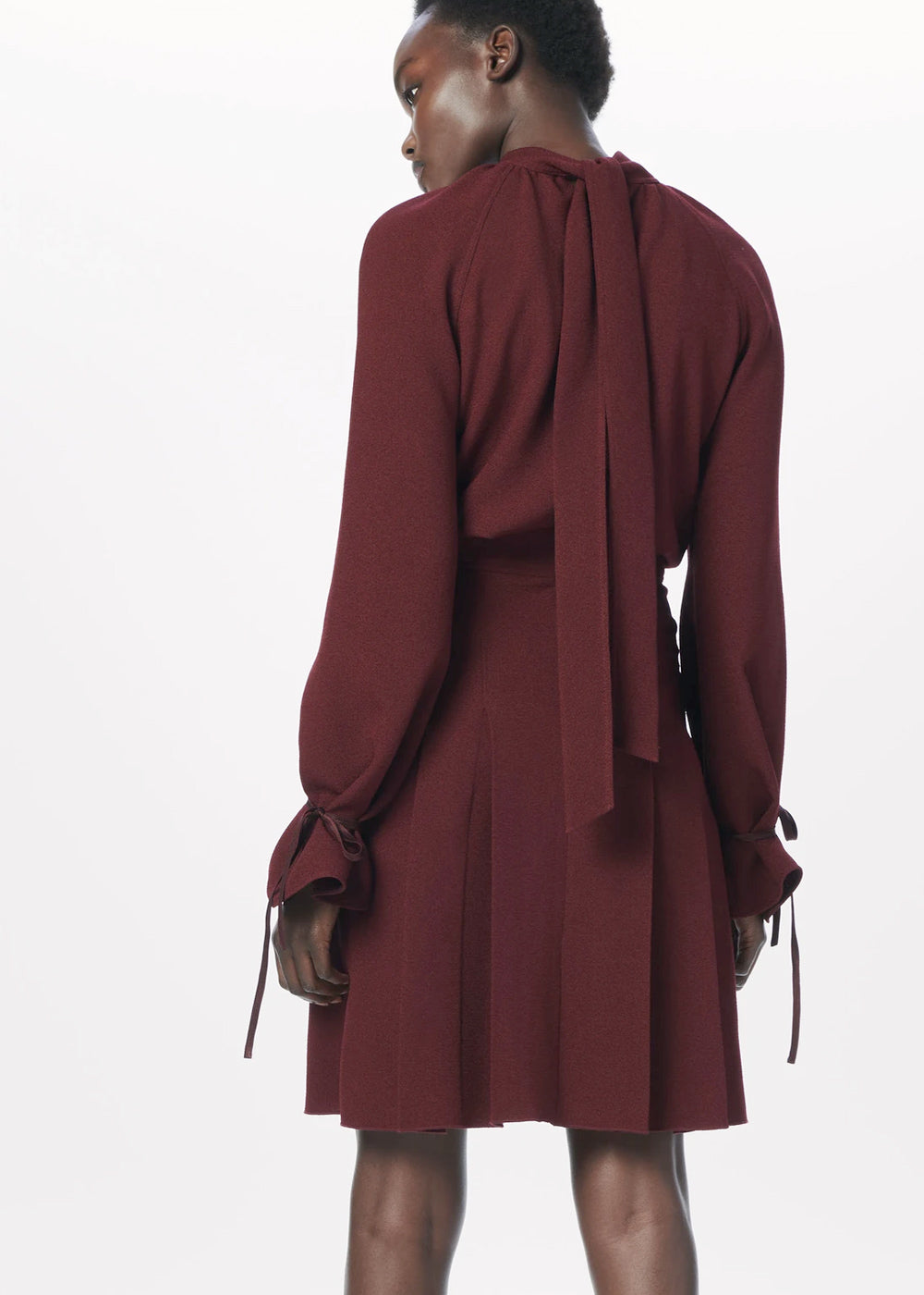 VVB Tie Sleeve Pleated Dress